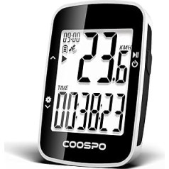 COOSPO BC26 GPS velodators bezvadu Bluetooth 5.0 / ANT+, IP67 ūdensizturīgs velosipēda odometrs bezvadu velosipēda spidometra velosipēda dators 2,3 collu LCD ar automātisku fona apgaismojumu