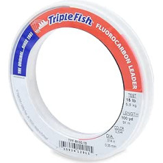 Triple Fish 15 lb Test Fluorocarbon Leader zvejas aukla