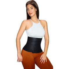 Ibrsport Snatch Me Up Waist Trainer Sievietēm Vēdera apgriešanas josta Vēdera tauku veidotājs Ērti ādai draudzīgi Melna Josta Fitnesa Aksesuāri (4m), melna