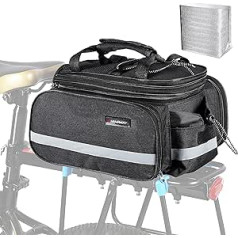 Himiway Pannier bagāžas soma 10-25L ietilpība, ūdensnecaurlaidīga velosipēdu soma ar Velcro aizdari, plecu siksnu un rokturi, daudzfunkcionāla izvelkama aizmugures bagāžas soma ar atstarojošiem elementiem