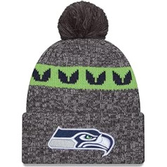 New Era NFL Seat Seahawks oficiālā 2023. gada Colorway Grey Sideline trikotāžas ziemas cepure