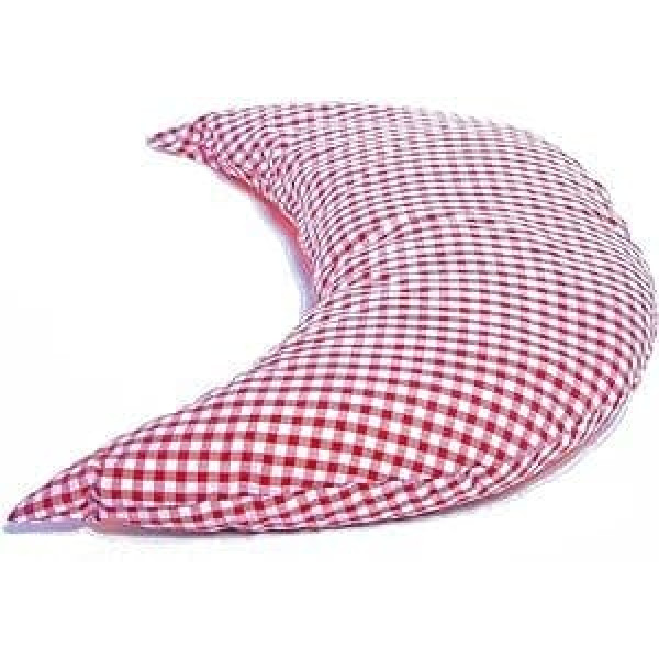 GIRAFFENLAND Moon 50 cm The Crescent Moon Pillow with EPS Beads Red/White Small Sleeping Pillow, Travel Pillow, Cuddly Pillow, Reading Cushion