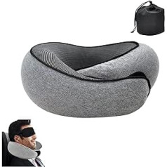 Depploo Wander Plus Travel Pillow, Wander Plus Travel Neck Pillow, Wander Plus Neck Pillow, Wander Plus Memory Foam Travel Pillow, Travel Neck Pillow for Travel Hiking Plus (Dark Grey)