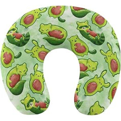 Neck Support Travel Pillow Compatible with Cute Funny Green Animals Avocado Washable Airplane Pillow Car Pillow Headrest U Shaped Pillow Fashion Sofa Decor Neck Pillow