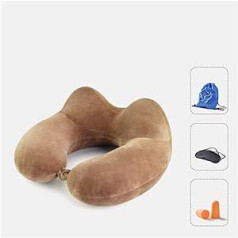 LZZ- Travel Pillow Oreiller De Voyage Mousse À Mémoire Oreiller De Voyage Le Du Cou Oreiller 360° Headrest Machine Washable Belt Storage Bag Earplugs Eye Mask (Colour: L)