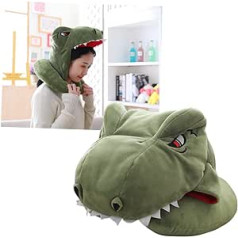 Homoyoyo Stuffed Animal Hat Funny Plush Hat Animal Headwear Dinosaur Neck Pillow Neck Pillow Travel Pillow Headwear Green Hood Gift Plush Dinosaur Pillow