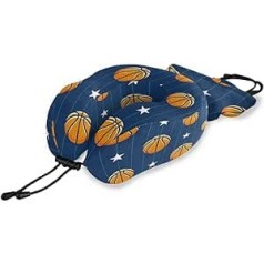 QMIN Travel Pillow Sport Basketball Star Stripes Memory Foam Kakla spilvena atbalsts U-veida spilvens Ergonomisks kakla spilvena ceļojumu komplekts tālsatiksmes lidmašīnām auto vilcienam