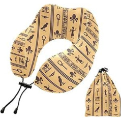 YOUJUNER ceļojumu spilvens Senās ēģiptiešu hieroglifi Atmiņas putas kakla spilvena atbalsta spilvens kakla spilvens