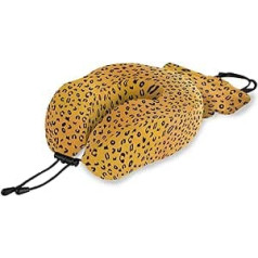 QMIN Travel Pillow Leopard Print Memory Foam Neck Pillow Support U Shaped Pillow Ergonomic Neck Pillow Travel Set for Long Distance Aircraft Car Train