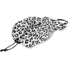 QMIN Travel Pillow Leopard Animal Skin Print Memory Foam Kakla spilvens U formas spilvens Ergonomisks kakla spilvenu ceļojumu komplekts tālsatiksmes gaisa kuģa autovilcienam