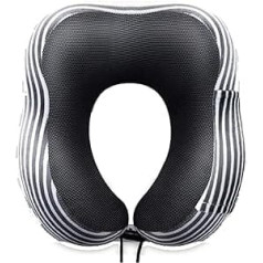 NCRD Travel Pillow Memory Foam Kakla spilvens Mašīnā mazgājams, zoda un kakla atbalsta spilvens U formas pārnēsājams ceļojumu spilvens bērniem Pieaugušie Lidmašīnas Automašīnu birojs (Krāsa: balta)