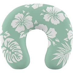 TRoki U-Shaped Hawaiian Aloha Flower Neck Pillow: Funny Memory Foam Headrest for Travel, Home, and Office Use