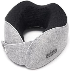 Kenneth Cole New York Travel Neck Pillow with Memory Foam Support for Sleep, Headrest in Flight, Car, Home, Office or Playing, Grey