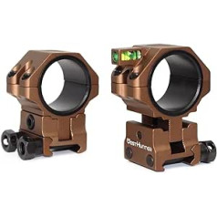 WestHunter Optics Precision Picatinny Rifle Scope Rings 34mm Tube Adjustable Height Rifle Scope Mount with Level 30mm & 25.4mm Adapter | 34mm-40mm Medium Height