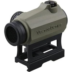 Vector Optics SCRD-39 Maverick-III 1x22 SOP tumšās zemes gumijas pārklājums sarkanu punktu vizieris sportam, airsoftam un medībām, gaisa šautene, mērķa vizieris, atstarojošais aizsargs, sarkans punkts mērķēšanai