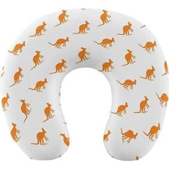 Kangaroo Pattern Travel Pillow Pārnēsājams kakla spilvens U formas spilvena automašīnas galvas balsts sievietēm vīriešiem