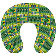African Kente Tribal Reisekissen, tragbares Nackenkissen, U-förmiges Kissen, Auto-Kopfstütze für Damen und Herren