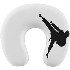 HABXNJF Memory Foam U-Shaped Travel Neck Pillow, Taekwondo Martial Arts Travel Pillow, Neck Pillow for Travel, Car, Office