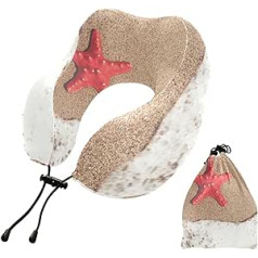 YOUJUNER Travel Pillow Beach Starfish Memory Foam Neck Pillow Support Pillow Kakla spilvens