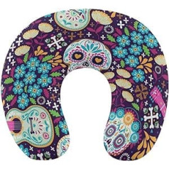 HABXNJF Memory Foam U-Shaped Travel Neck Pillow Mexican Dia De Muertos Travel Pillow Neck Pillow for Travel Car Office