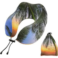 YOUJUNER Travel Pillow Tropical Beach Palm Tree Memory Foam Neck Pillow Support Pillow Neck Pillow