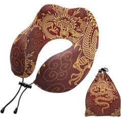 YOUJUNER Travel Pillow Chinese Animal Dragon Memory Foam Neck Pillow Support Pillow Neck Pillow