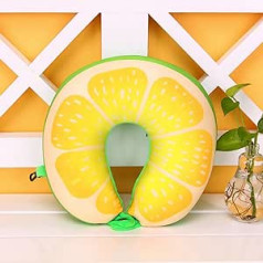 OWKAY Fruits U-shaped pillow nanoparticles neck pillow car travel pillow travel accessories 28 x 30 cm Pomelo