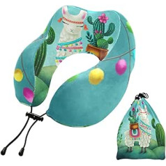 YOUJUNER Travel Pillow Cactus Lama Memory Foam Kakla spilvena atbalsta spilvens Kakla spilvens