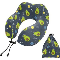 YOUJUNER Travel Pillow Cute Avocado Memory Foam Neck Pillow Support Pillow Neck Pillow