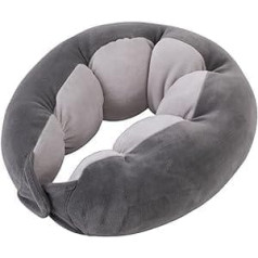 ADSFG Cute Travel Pillow, Neck Support Pillow for Sleeping Pillow, Plane, Car, Office and Home, Grey