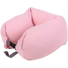 BADALO Reisekissen mit Kapuze, U-förmiges Kissen, Kissen for Auto, Büro, Flugzeug, Kopfstütze, Schaumstoffpartikel, Nackenkissen, Schlafkissen mit Hut (Color : C pink, Size : 25X26X12cm)