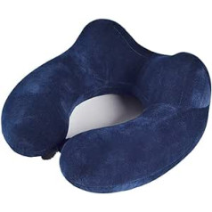 HLL Travel Pillow Atmiņas putas Ceļojumu spilvens Kakla spilvens 360° Galvas balsts Mašīnā mazgājams jostas uzglabāšanas maisiņš Ausu aizbāžņi Acu maska (Krāsa: B)