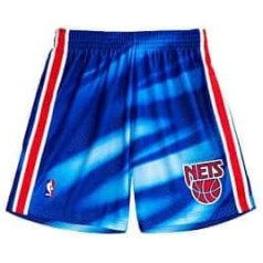 Mitchell & Ness NBA Swingman Shorts 2.0 — NJ Nets, Royal Pattern