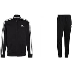 Adidas vīriešu M 3S TT TRIC džemperis, melns/balts, M + Essentials iesildošs konusveida 3 svītras, skriešanas apakšas, melns/balts, M, vīriešu