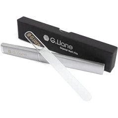 G.liane Professional Crystal Glass Nail File with Case Double Sided Manicure Pedicure Glass Nail File Luxury Quality Crystal Nail File Case Glass Nail File Clear round