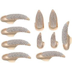 Galpada Pack of 10 Decorative Nails Metal Punk Finger Nail Claw Metal Nails for Fingernail Finger Rings Finger Nail Claw Rings Gothic Fingernail Claw Claw Nails Halloween Alloy The Witch, Alloy, No