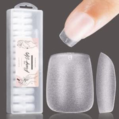 Makartt Набор Makartt из 360 матовых типсов для ногтей с полным покрытием, короткие типсы для ногтей в форме гроба, полное покрытие, мягкие гелевые к