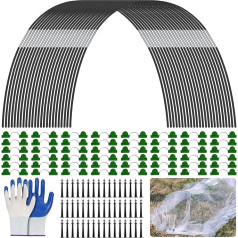 Тоннельные арки для растений DAZZTIME, 217 шт. Шины для теплиц, стекловолокно, тоннельная арка для приподнятой грядки, с перчатками, шины для садо