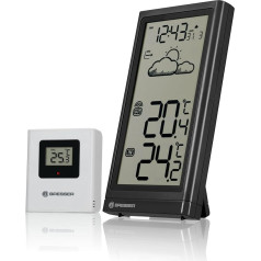 Bresser weather station radio with outdoor sensor Meteo Temp and date display for indoor and outdoor temperature with weather trend display