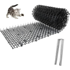 150 cm x 30 cm Cat Mat with Spikes Cat Repellent Mat with Spikes Gardening Plastic Cat Mat Pegs Pet Deterrent Mat for Wild Animals Plant Protection Net Outdoor