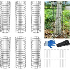 Barafat koku stumbra aizsargi, 6 iepakojuma augu aizsardzība ar kabeļu saitēm un metāla mietiņiem, tīkliņu koku caurulēm, dārza aizsargi, kokvilnas apvalks mizas aizsardzībai pret briežiem, trimmeriem, zāles pļāvēji