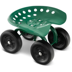 RELAX4LIFE Roller Seat, dārza sēdeklis ar 4 riteņiem, 360° rotējošs un 28-40,5 cm regulējams augstums, pārvietojams darba sēdeklis, izgatavots no metāla, maksimālā slodze 150 kg, dārzkopībai un auto aprūpei