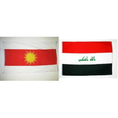 AZ FLAG Yazidan Yazidim karogs 150 x 90 cm - Yaziden Kurdish Ezide karogs 90 x 150 cm - karodziņi Augstākā kvalitāte & Irākas karogs 150 x 90 cm - Irākas karogs 90 x 150 cm - karogi Augstākā kvalitāte