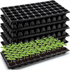 Bokon Pack of 150 50 Cell Seeds Starter Kit Seedling Trays Plastic Garden Germination Trays with Drain Holes Reusable Plant Grow Plug Tray Mini Propagator Box for Seeds Cultivation Plant