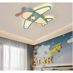 Dimmable LED Ceiling Light Children's Bedroom Airplane Ceiling Lamp Modern Children's Light Cartoon Acrylic Pendant with Remote Control Used in Living Room Nursery Corridor (Color : Blue, Size : 59