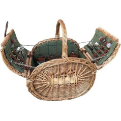 Red Hamper Oval 4 personu zaļš tvīda piknika grozs