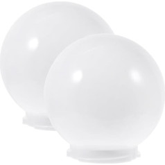 OSALADI Pack of 2 Globe Acrylic Lampshade Covers Bright Round Globes Covers Lamps Lampshade Cover for Wall Light White (15 cm)