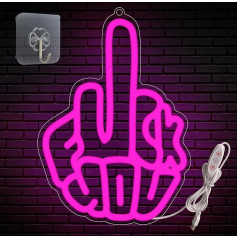 Anywin Finger Gesture LED Neon Sign Dimmable Pink Neon lampas USB neona lampas guļamistabai Party Pub Game Zone Decor Dāvana draugiem Zēni Meitenes Meitenes Pieaugušie