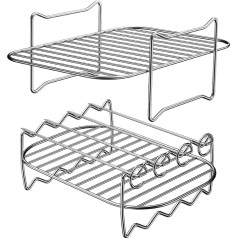 Grillnetz, Doppellagiger Aus Edelstahl Zum Kochen, Rechteckiger Warmhalte Für Hühnerflügel Für Garten, Wandern, Camping, Reisen, Outdoor