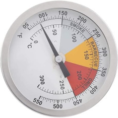 BBQ termogrāfs 0-300 ℃ 1/2 collas nerūsējošā tērauda grila grila grils ar kokogli Grill Temperature Gauge Krāsns temperatūras mērītājs grilēšanas gaļai gaļai